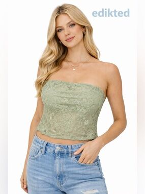 NWT Edikted Sage Green Lace Cami